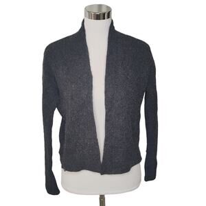 Lilla P 100% cashmere shrug cardigan open front gray grey